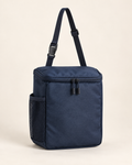 A compact dark navy bag for keeping small cabin cleanup essentials together.